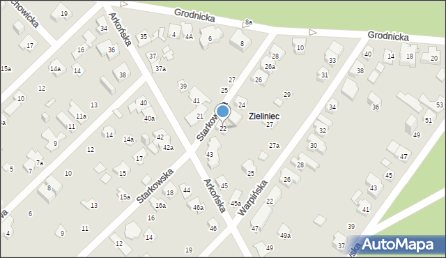 Poznań, Starkowska, 22, mapa Poznania