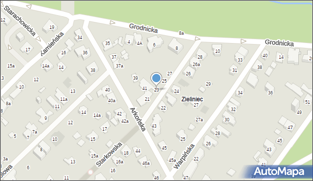 Poznań, Starkowska, 23, mapa Poznania