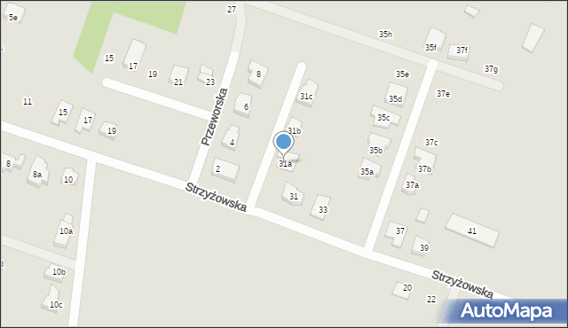 Poznań, Strzyżowska, 31a, mapa Poznania