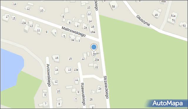 Poznań, Strzeleckiego Pawła, 20, mapa Poznania