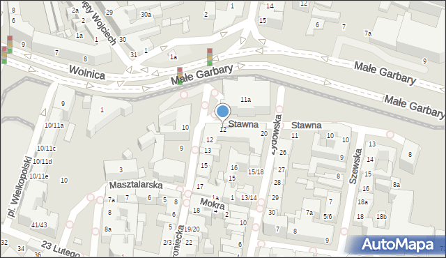 Poznań, Stawna, 12, mapa Poznania