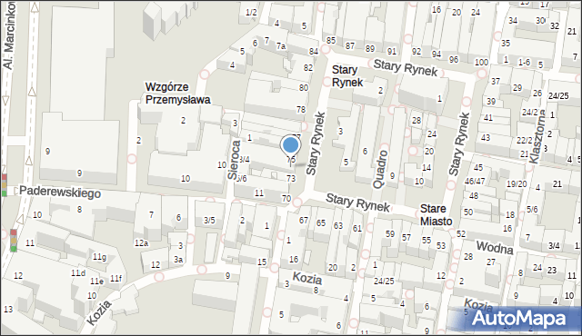 Poznań, Stary Rynek, 74, mapa Poznania