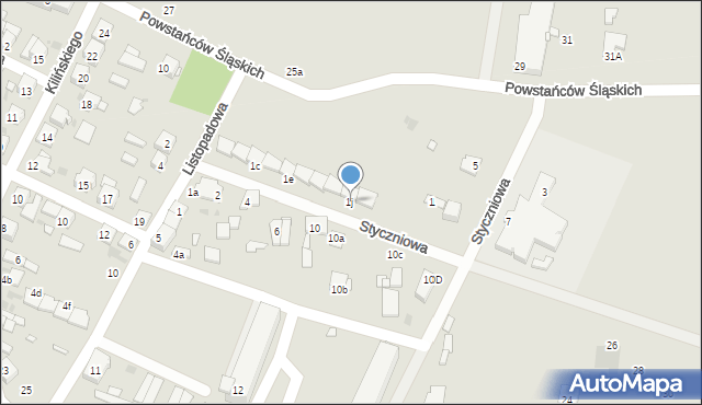 Praszka, Styczniowa, 1j, mapa Praszka