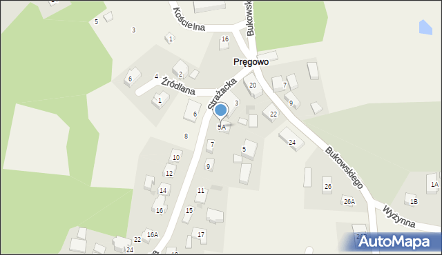 Pręgowo, Strażacka, 5A, mapa Pręgowo
