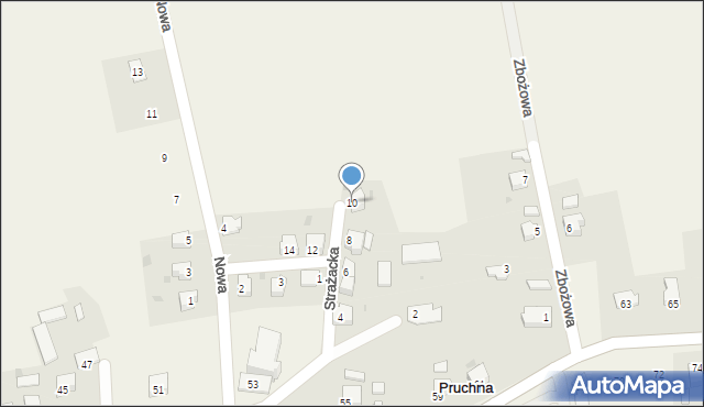 Pruchna, Strażacka, 10, mapa Pruchna