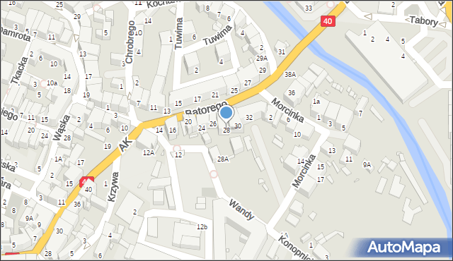 Prudnik, Stefana Batorego, 28, mapa Prudnik