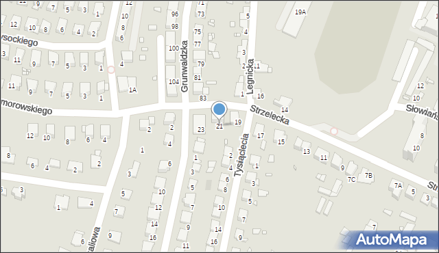 Prudnik, Strzelecka, 21, mapa Prudnik