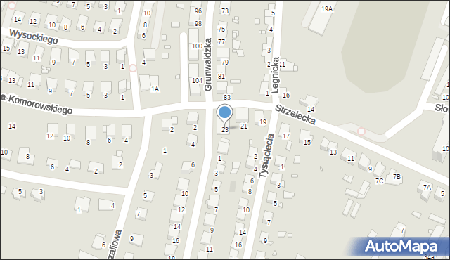 Prudnik, Strzelecka, 23, mapa Prudnik