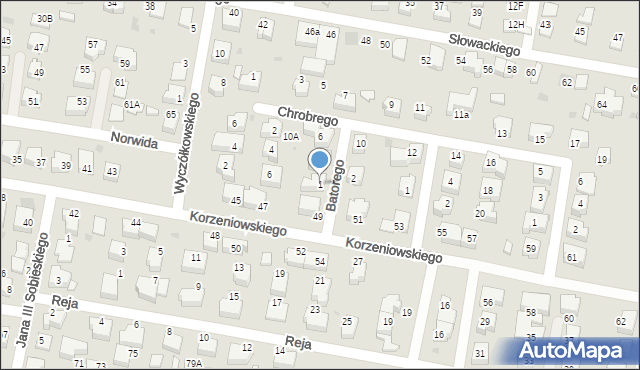 Pruszcz Gdański, Stefana Batorego, 1, mapa Pruszcz Gdański