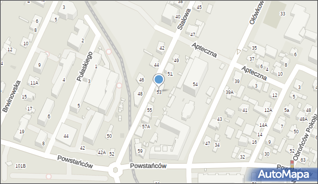 Pruszków, Stalowa, 53, mapa Pruszków