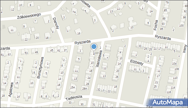 Pruszków, Stanisława, 4, mapa Pruszków