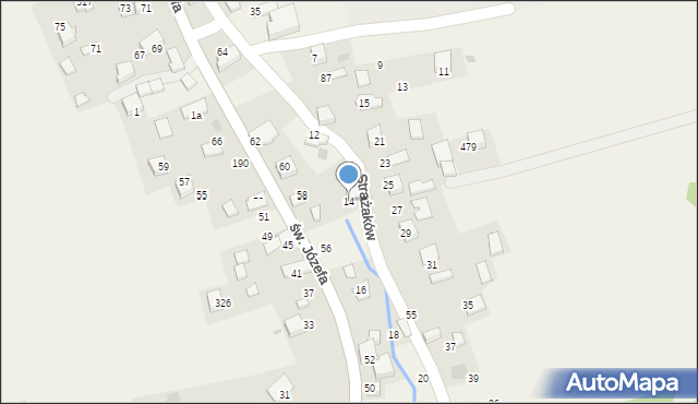 Przeginia Duchowna, Strażaków, 14, mapa Przeginia Duchowna