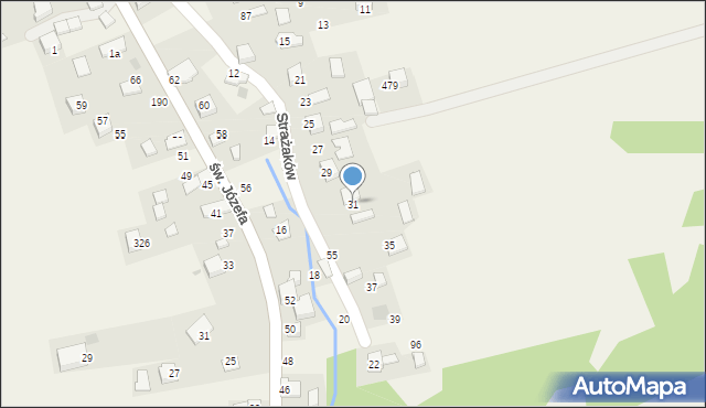 Przeginia Duchowna, Strażaków, 31, mapa Przeginia Duchowna