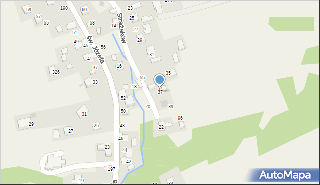 Przeginia Duchowna, Strażaków, 37, mapa Przeginia Duchowna
