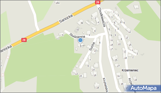 Przemyśl, Studzienna, 3, mapa Przemyśla