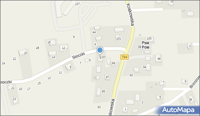 Przybysławice, Stoczki, 3, mapa Przybysławice