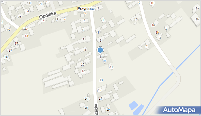 Przysiecz, Strażacka, 7a, mapa Przysiecz