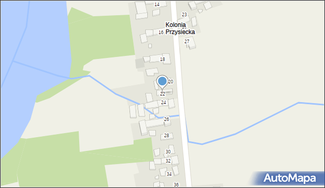 Przysiecz, Strzelecka, 22, mapa Przysiecz