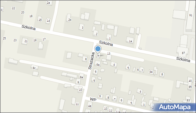 Psary, Strażacka, 7, mapa Psary