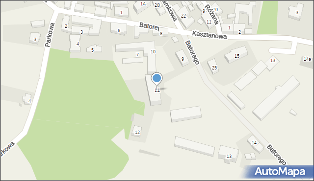 Pszczew, Stefana Batorego, 11, mapa Pszczew