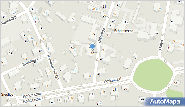 Pszczyna, Stefana Batorego, 26, mapa Pszczyny