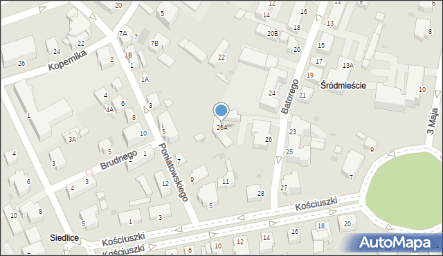 Pszczyna, Stefana Batorego, 26A, mapa Pszczyny