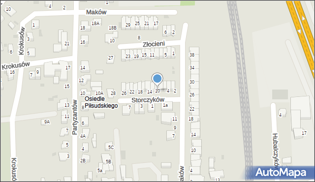 Pszczyna, Storczyków, 10, mapa Pszczyny