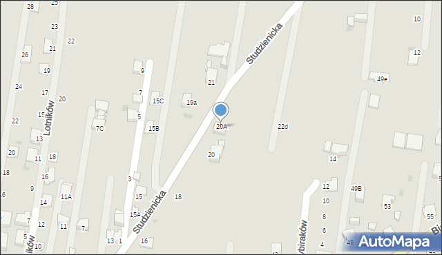 Pszczyna, Studzienicka, 20A, mapa Pszczyny