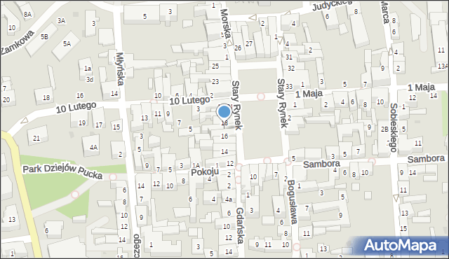 Puck, Stary Rynek, 17, mapa Puck