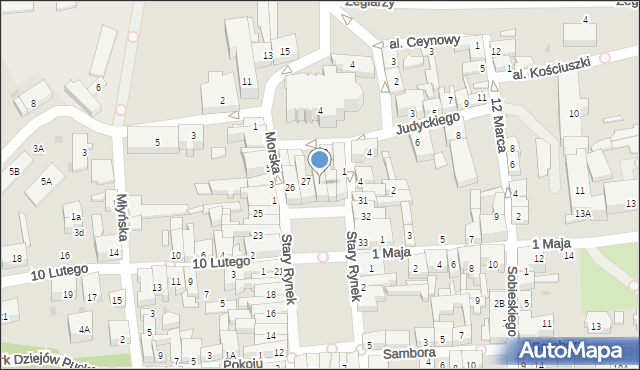 Puck, Stary Rynek, 28, mapa Puck