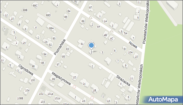 Puszczykowo, Strażacka, 1, mapa Puszczykowo