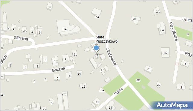 Puszczykowo, Studzienna, 19, mapa Puszczykowo