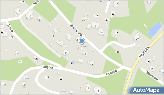 Puszczykowo, Studzienna, 3, mapa Puszczykowo