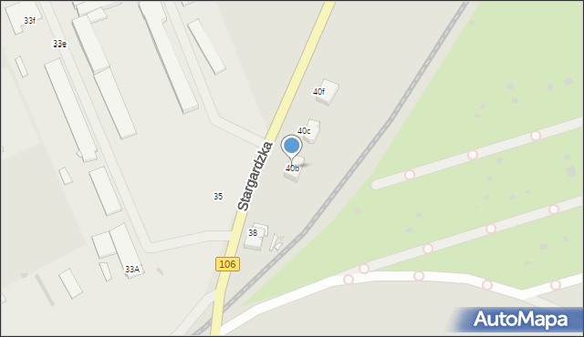 Pyrzyce, Stargardzka, 40b, mapa Pyrzyce