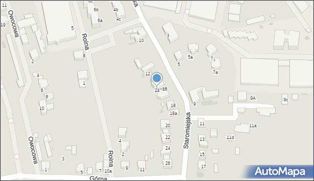 Pyrzyce, Staromiejska, 14, mapa Pyrzyce