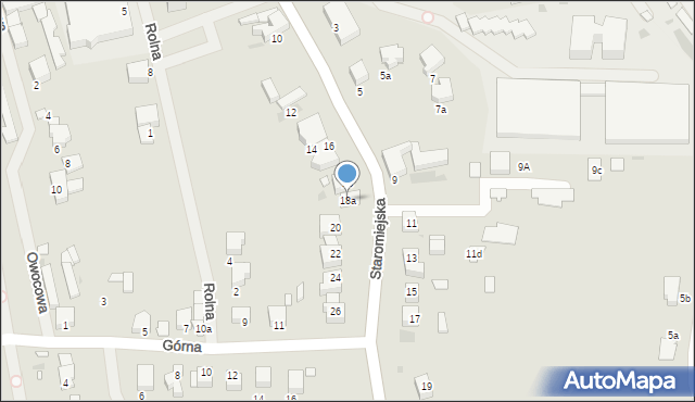 Pyrzyce, Staromiejska, 18a, mapa Pyrzyce