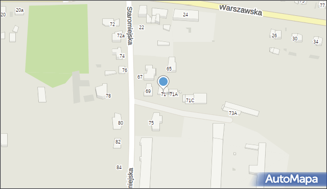 Pyrzyce, Staromiejska, 71, mapa Pyrzyce