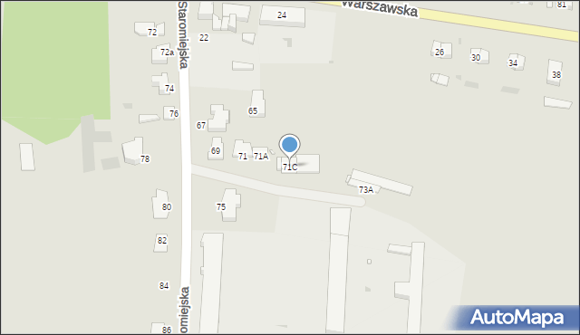 Pyrzyce, Staromiejska, 71C, mapa Pyrzyce