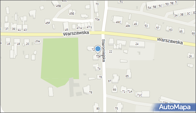 Pyrzyce, Staromiejska, 72a, mapa Pyrzyce