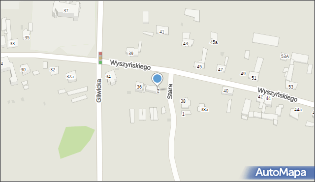 Pyskowice, Stara, 2, mapa Pyskowice