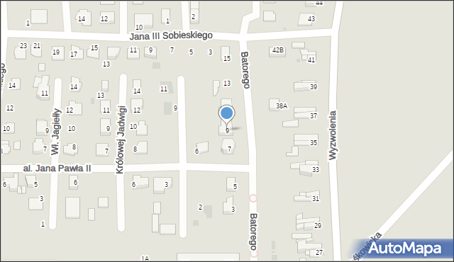 Pyskowice, Stefana Batorego, 9, mapa Pyskowice