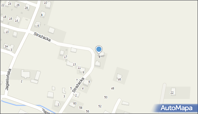 Radocza, Strażacka, 8, mapa Radocza