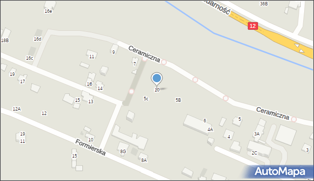 Radom, Strycharska, 10, mapa Radomia