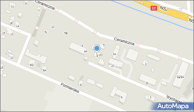 Radom, Strycharska, 4, mapa Radomia