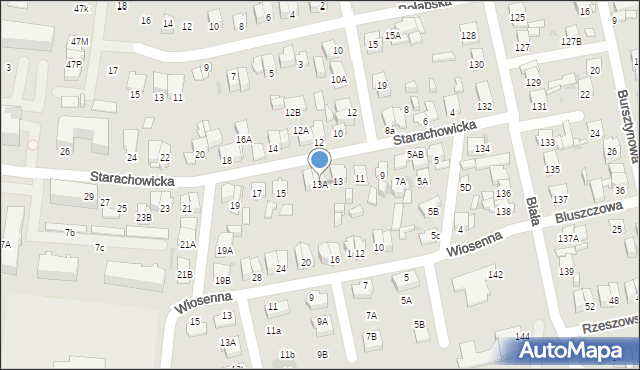 Radom, Starachowicka, 13A, mapa Radomia