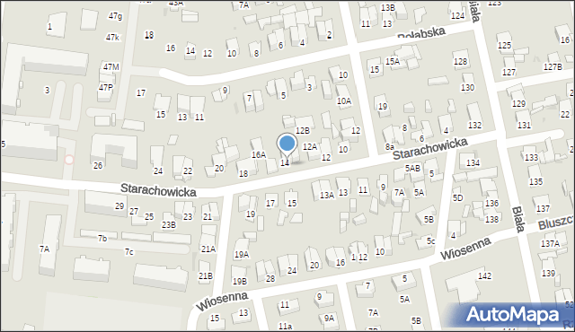 Radom, Starachowicka, 14A, mapa Radomia