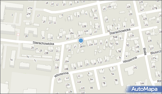 Radom, Starachowicka, 15, mapa Radomia