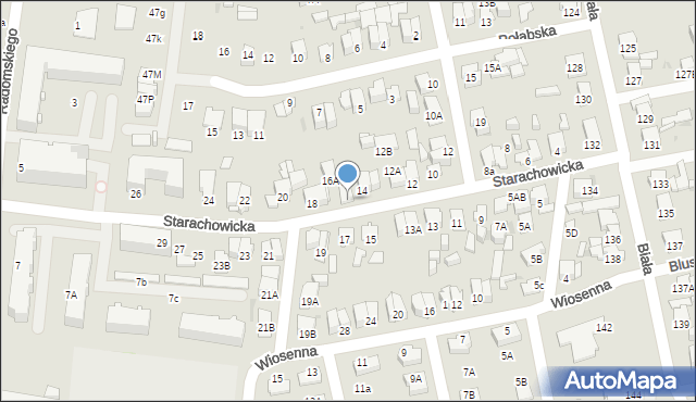 Radom, Starachowicka, 16, mapa Radomia