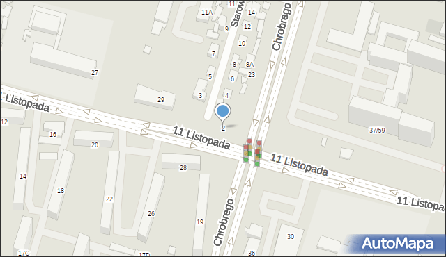 Radom, Starowolska, 2, mapa Radomia