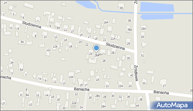 Radom, Studzienna, 24A, mapa Radomia